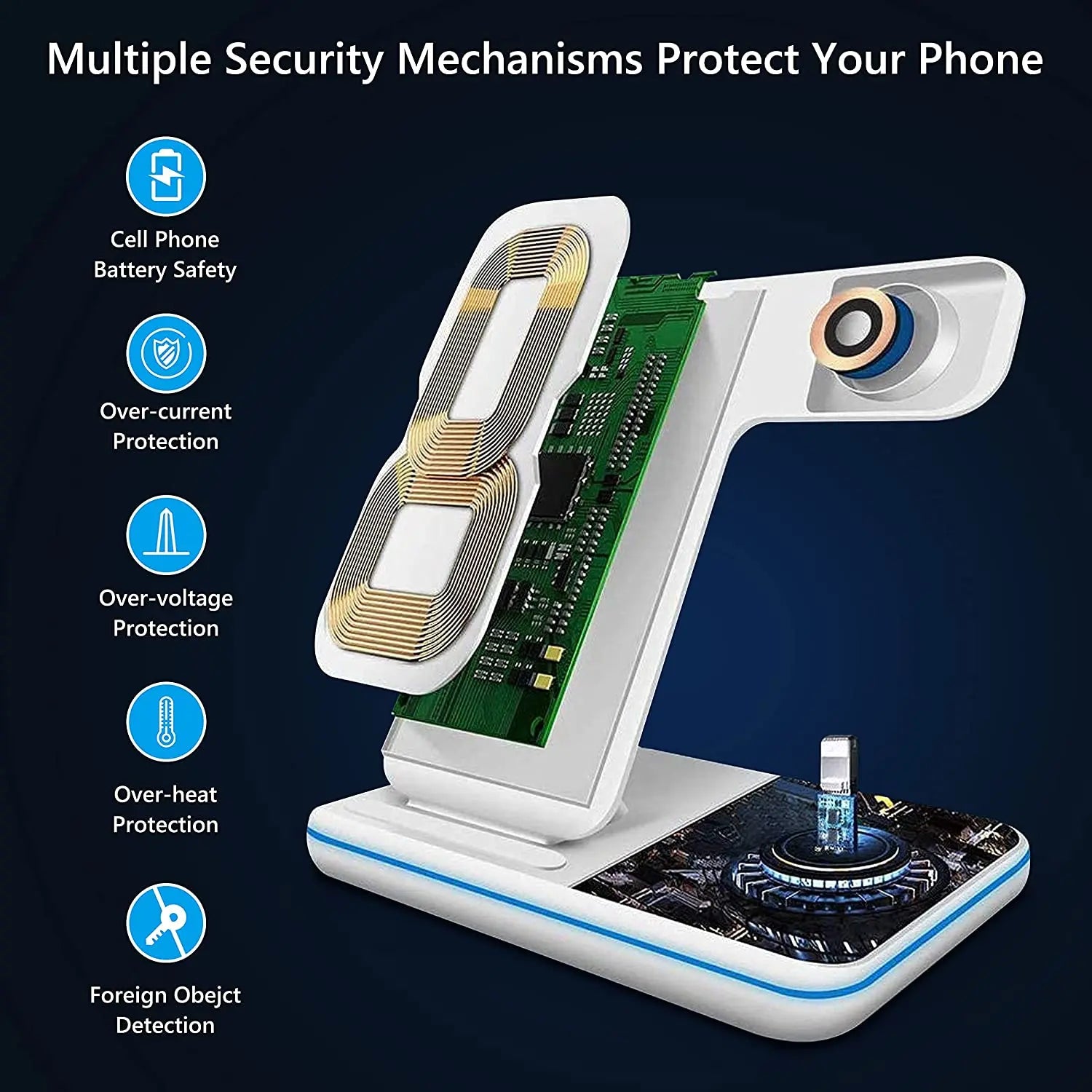 Wireless Charger Stand 3in1 15W Fast Charging Docking Station for AirPods Pro Apple Watch iPhone Wireless Charger Stand 3in1 15W Fast Charging Docking Station for AirPods Pro Apple Watch iPhone